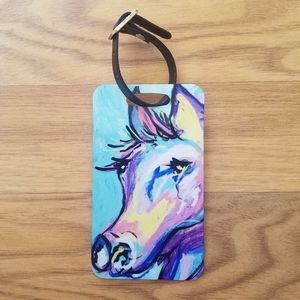 Metal Luggage Tag Horse